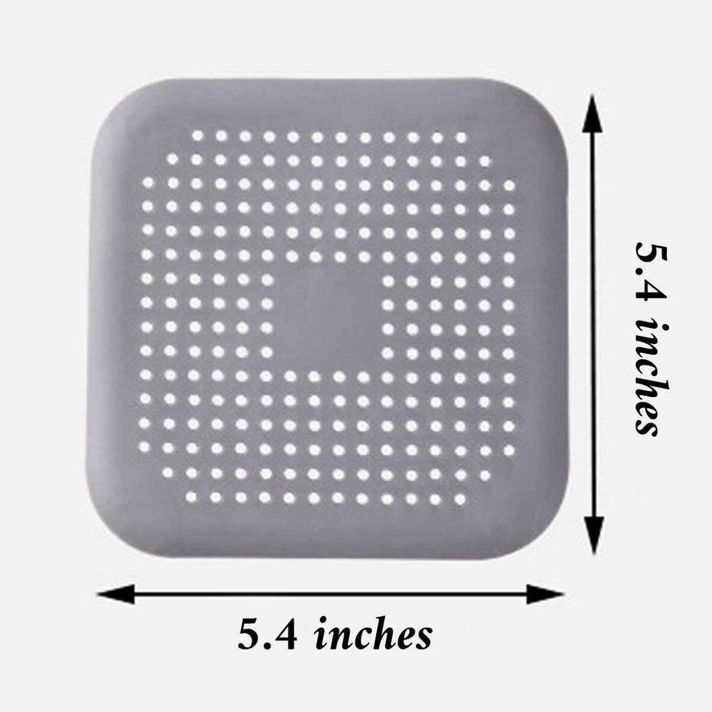 Square Silicone Drain Strainers – 4 Pack (Sink, Shower & Tub)