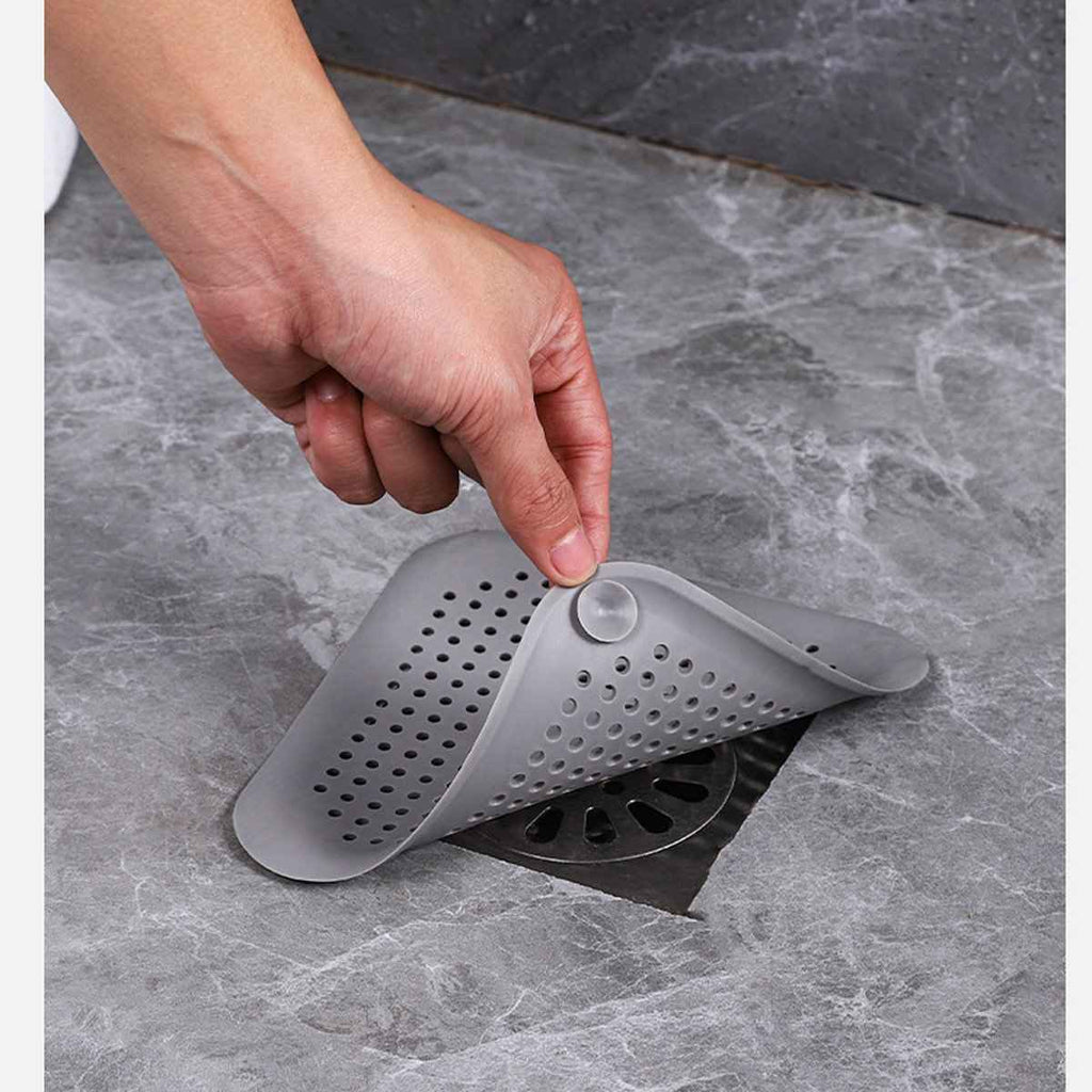 Square Silicone Drain Strainers – 4 Pack (Sink, Shower & Tub)