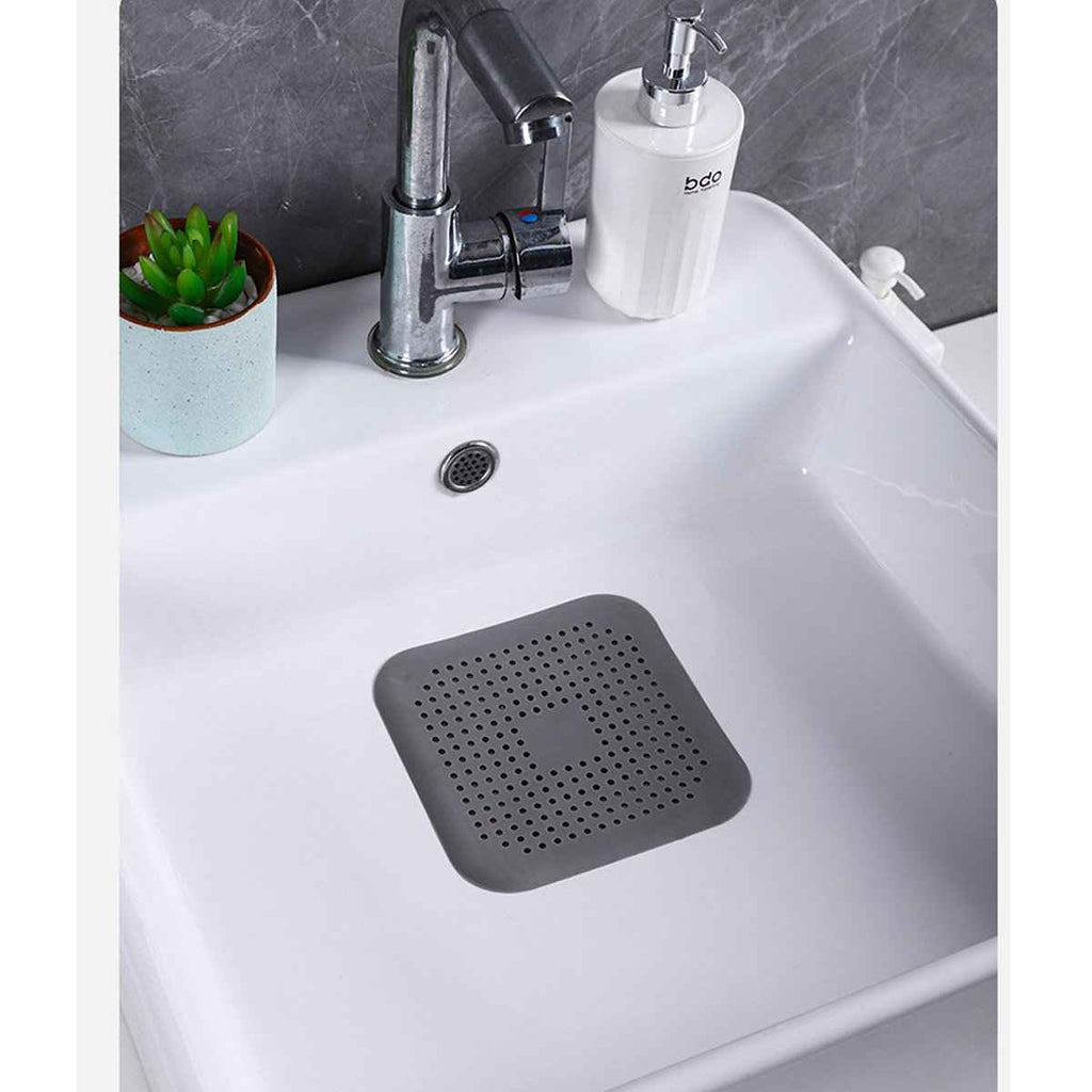 Square Silicone Drain Strainers – 4 Pack (Sink, Shower & Tub)